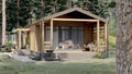 Modern Cabin with Porch Architectural Plans and Blueprints, Instant PDF Downloads