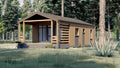 Modern Cabin with Porch Architectural Plans and Blueprints, Instant PDF Downloads