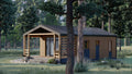 Modern Cabin with Porch Architectural Plans and Blueprints, Instant PDF Downloads