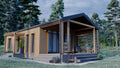 Modern Cabin with Porch Architectural Plans and Blueprints, Instant PDF Downloads